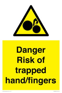 Danger Risk of trapped hand/fingers